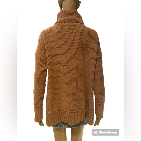 Aerie American Eagle Color brown Knot Chenille Turtleneck Sweater size XS - Picture 6 of 6